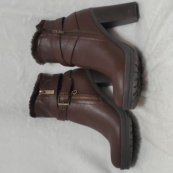 GUESS Dark brown Heeled Ankle Booties 7M (Ss39) - Picture 3 of 10